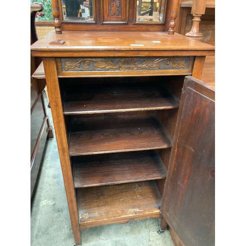 155 - Edwardian mahogany music cupboard 138H 57W 40D