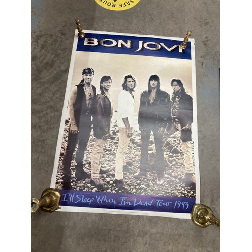 494 - Music posters of Bon Jovi, U2, Pink Floyd 