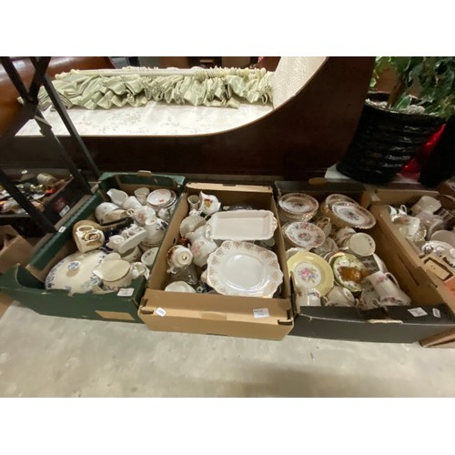 546 - 12 boxes of assorted collectables including cut and pressed glass, wine glasses, part tea sets inclu... 