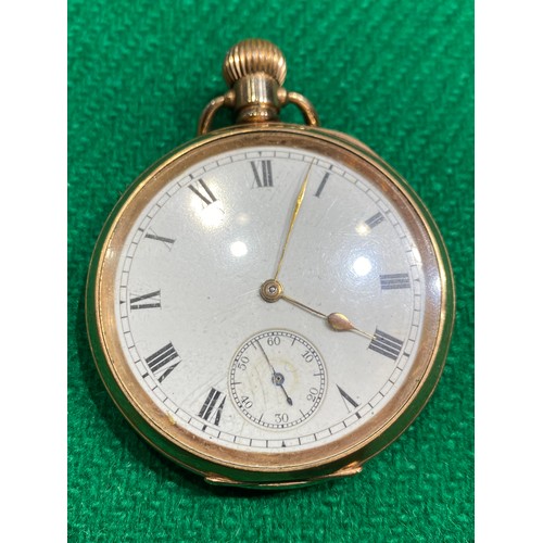 338 - A.L.D Dennison Watch Case Co pocket watch made of two plates of 10ct gold with plate of composition ... 