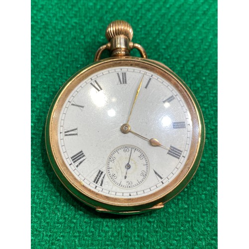 338 - A.L.D Dennison Watch Case Co pocket watch made of two plates of 10ct gold with plate of composition ... 