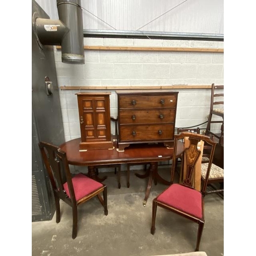 1 - Victorian mahogany panelled pot cupboard 77H 43W 37D, a Georgian mahogany 3 drawer chest 74H 74W 45D... 