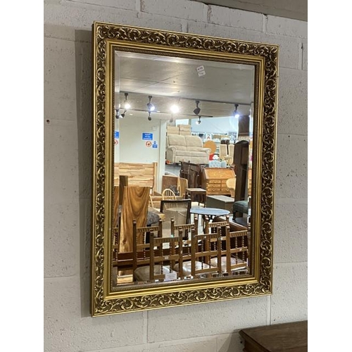 114 - Gilt framed bevel edged mirror 85 x 62cm