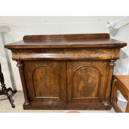 118 - Mid Victorian mahogany two door sideboard 104H 133W 49D