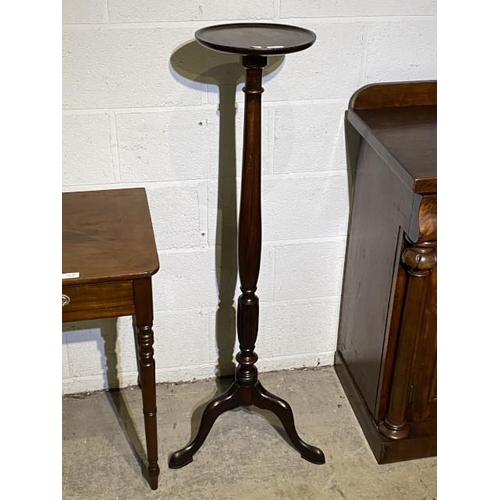 120 - 19th century mahogany torchere 125H 26cm diameter