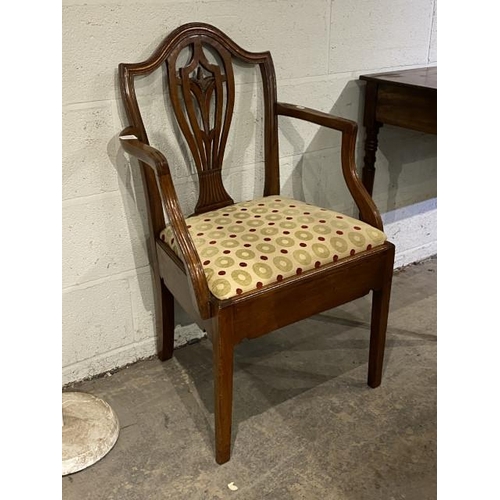 137 - George lll mahogany desk chair 57W