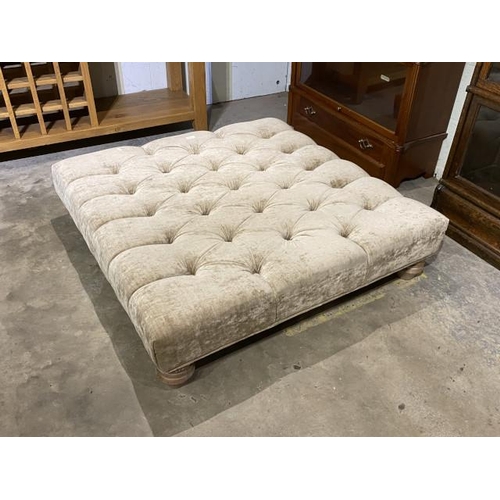 144 - Good quality button back chenille ottoman/footstool 27H 100W 100D