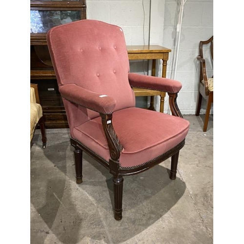 146 - 19th century mahogany framed armchair 103H 66W 57D