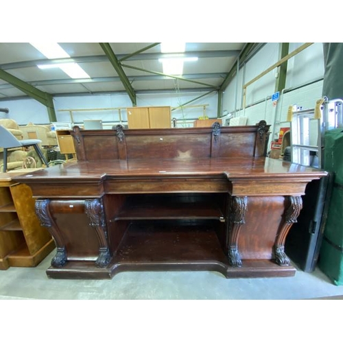 163 - William IV mahogany pedestal sideboard 138H 227W 77D