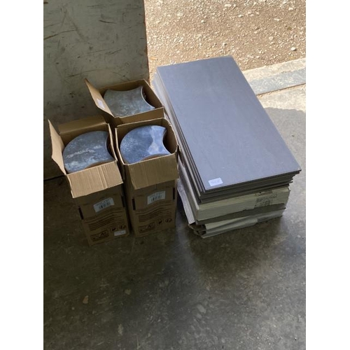 166 - 3 boxes of Spanish floor tiles (6”-7”) and 29 floor tiles 60 x 30cm