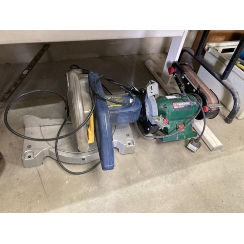 483 - Parkside PSDS240A1 stationary bell grinder and a PowerCraft JIX-JF2A-210 circular saw (all sold as s... 