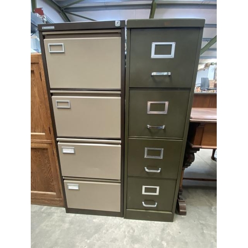 49 - Vintage Howden (132H 39W 63D) and Vickers Furniture (132H 48W 65D) four height metal filing cabinets... 