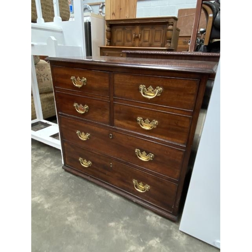 62 - Victorian style mahogany media cupboard with brass handles 75H 80W 50D