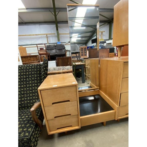 86 - Mid century John and Sylvia Reid 'Stag' C Range teak dressing table 165H 85W 46D (Please see additio... 