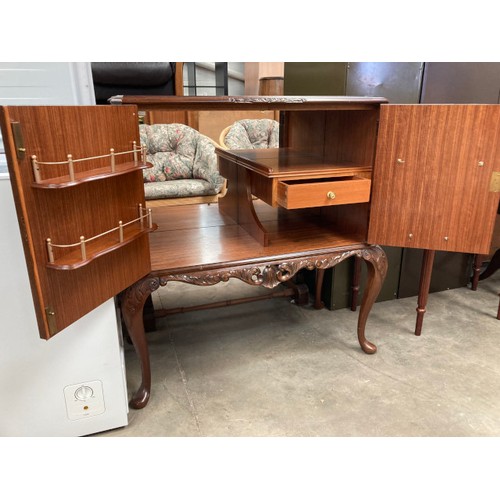 64 - Victorian style mahogany media cupboard with one key 99H 90W 45D (Please see additional photos)