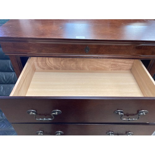 93 - Cherrywood five drawer chest 122H 84W 46D (Please see additional photos)