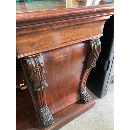 163 - William IV mahogany pedestal sideboard 138H 227W 77D