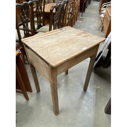 104 - Vintage pine school desk 80H 61W 51D