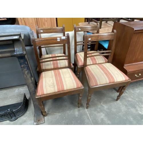 161 - 4 early 19th century mahogany dining chairs 50W