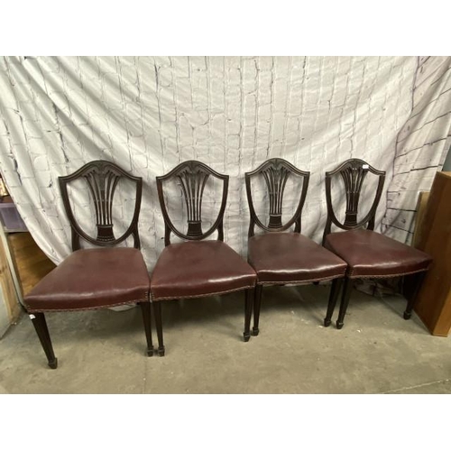 170 - 4 19th century mahogany wheat sheaf chairs