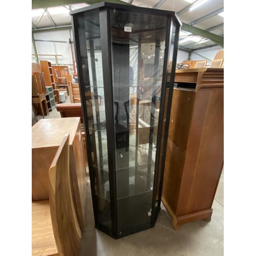 172 - Black display cabinet with lights 168H 51W 51D