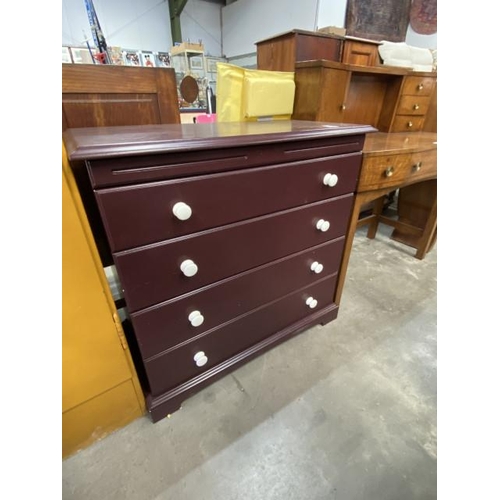 188 - Painted pine chest of drawers 88H 92W 47D