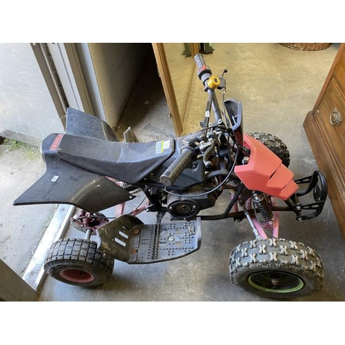 22 - Child’s petrol, off road use only quad bike with one key (sold as seen/spares or repairs)