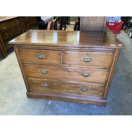 23 - Edwardian oak chest of drawers 81H 107W 49D