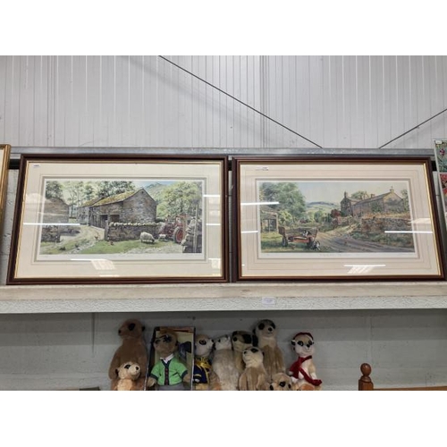 322 - 2 gilt framed Graham Carver Limited Edition prints -'The Long Day Closes' - Thorpe, Wharfedale, N Yo... 