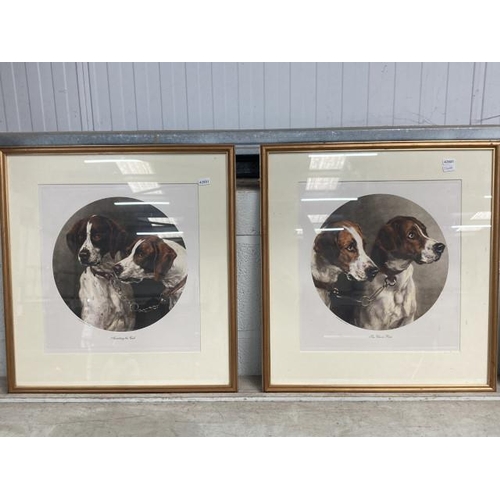 323 - 2 gilt framed Heywood Hardy prints 'Awaiting The Call' and 'The Choice Pair' 52 x 56cm