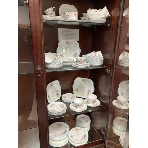 348 - Shelley 'Wild Flowers' 13668 tea ware's (70 pieces) and 20 pieces of Heathcote China tea wares (as f... 