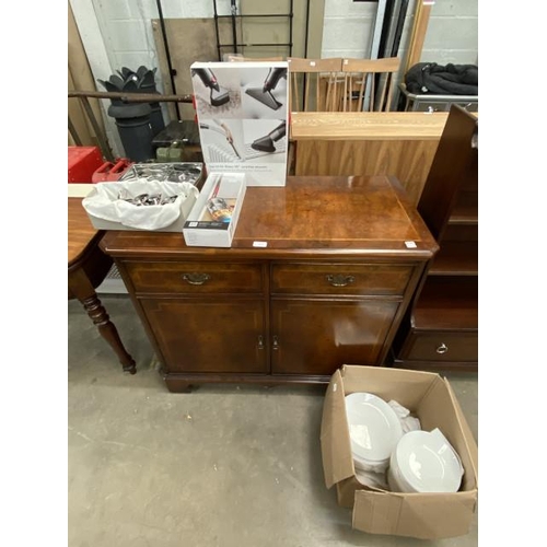 36 - Mahogany inlaid 2 door dressing cupboard 85H 100W 48D etc