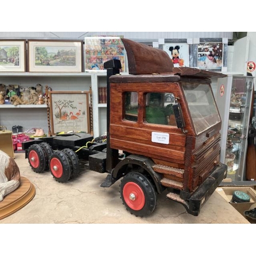 378 - Hand built wooden truck 23W 40H 67D