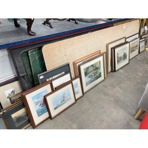 403 - Good collection of framed watercolours including artists David King, Donald Holden, EM Scott, Paul H... 