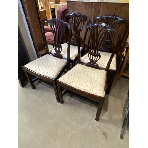 74 - 4 19th century mahogany dining chairs 56W