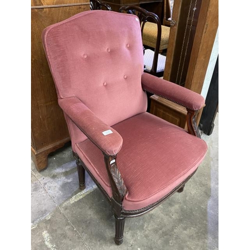 78 - 19th century mahogany framed armchair 103H 66W 57D