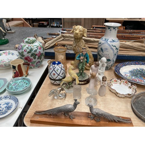 409 - Assorted collectables including silver plated galleried tray, Royal Doulton figurine Hope HN3061, Wi... 