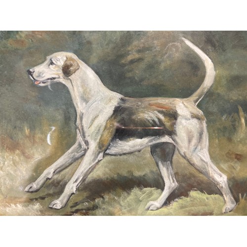 94 - Framed oil on board of ‘Hampshire Rarity 1935’ (Peterborough Fox Hound Show 1935) signed to bottom r... 