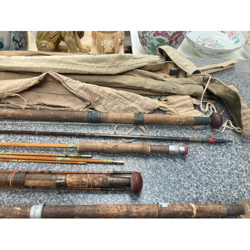 246 - 11 split cane fishing rods inc. J.B. Walker, 2 Hardy Bros Ltd C13444 & 10894C, Walker's 'Marvel' New... 