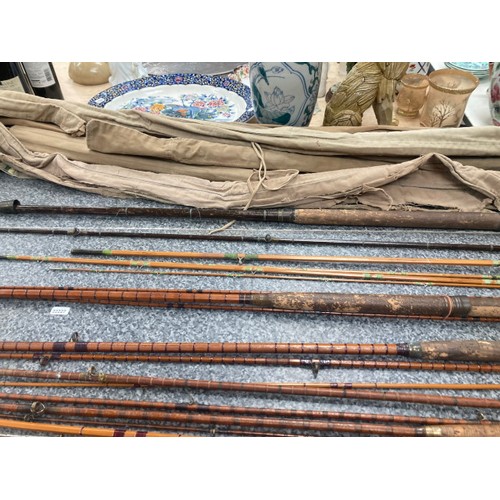 246 - 11 split cane fishing rods inc. J.B. Walker, 2 Hardy Bros Ltd C13444 & 10894C, Walker's 'Marvel' New... 