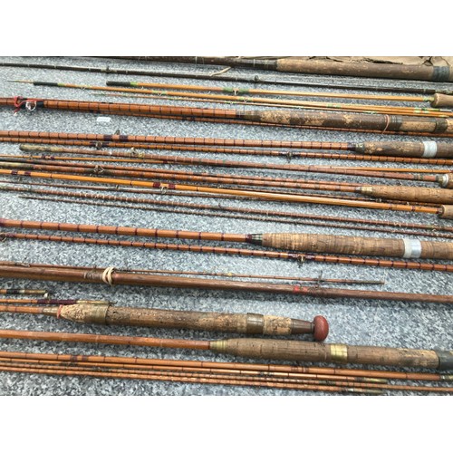 246 - 11 split cane fishing rods inc. J.B. Walker, 2 Hardy Bros Ltd C13444 & 10894C, Walker's 'Marvel' New... 