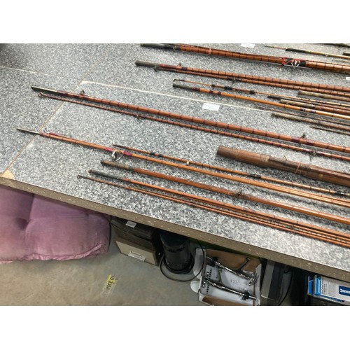 246 - 11 split cane fishing rods inc. J.B. Walker, 2 Hardy Bros Ltd C13444 & 10894C, Walker's 'Marvel' New... 