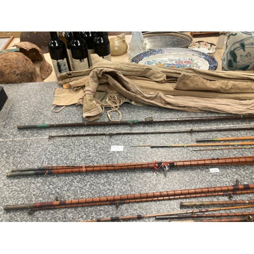 246 - 11 split cane fishing rods inc. J.B. Walker, 2 Hardy Bros Ltd C13444 & 10894C, Walker's 'Marvel' New... 