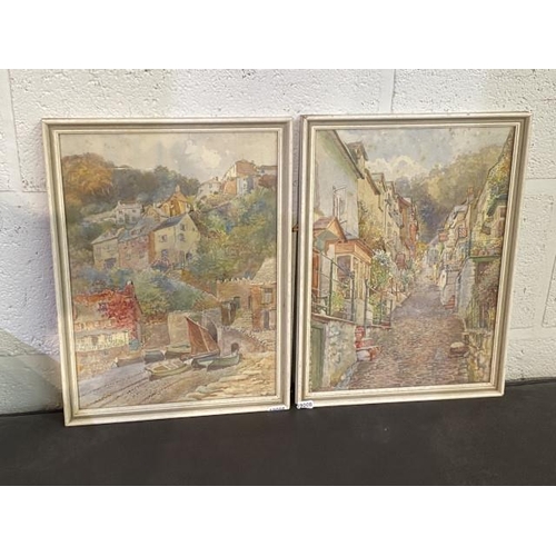 110 - 2 framed watercolours of Devon/Cornwall, signed to bottom right 39 x 29cm