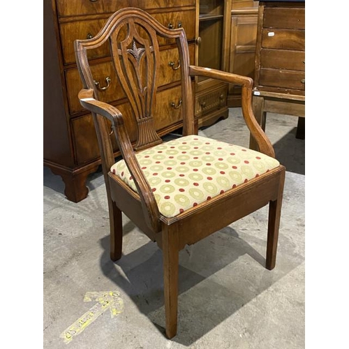 122 - George lll mahogany desk chair 57W