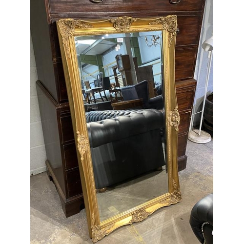 135 - Gilt framed wall mirror 77 x 139cm