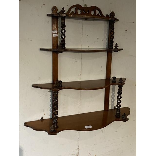 141 - Regency style mahogany wall shelves 66H 71W 18D