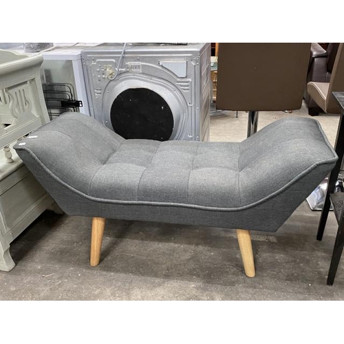 154 - Contemporary grey linen effect window seat 57H 122W 50D