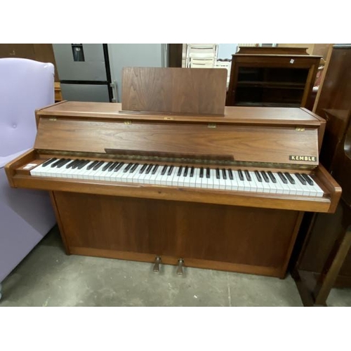 173 - Teak framed ‘Kemble’ B7 upright piano 93H 134W 56D