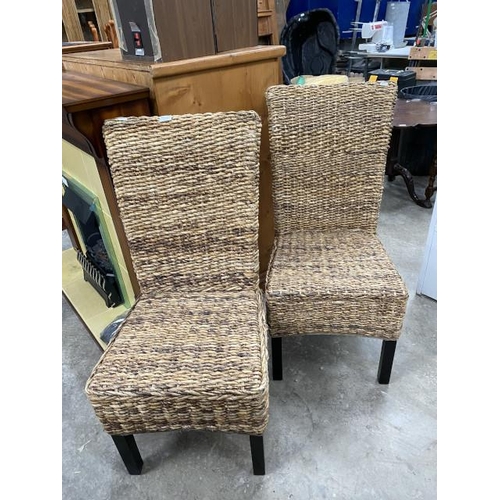 180 - Pair of seagrass high back chairs